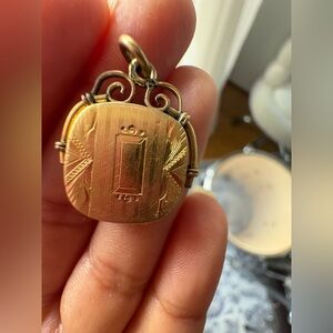 Antique gold plated locket pendant